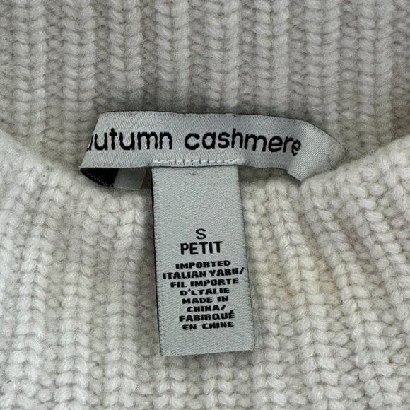 Autumn Cashmere - Wool Cashmere Blend Crew Neck Boxy Cropped Sweater - Picture 3 of 6